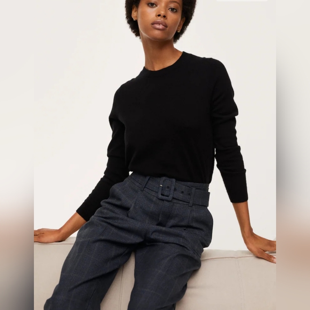 Mango Belt high-waist trousers - Plaid - Picture 5 of 12